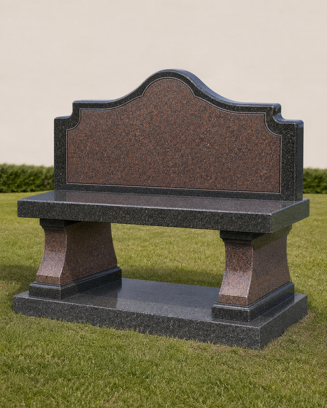 Granite Memorial Bench hand-carved by Cemetery Bench Shop in NJ — image 1